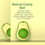 Avocado catnip ball toy with a natural catnip ball