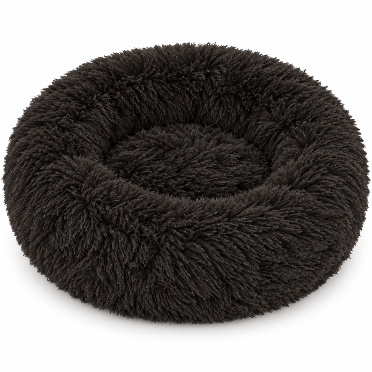 JAMBOREE light brown long-haired donut pet bed white-background SKU image