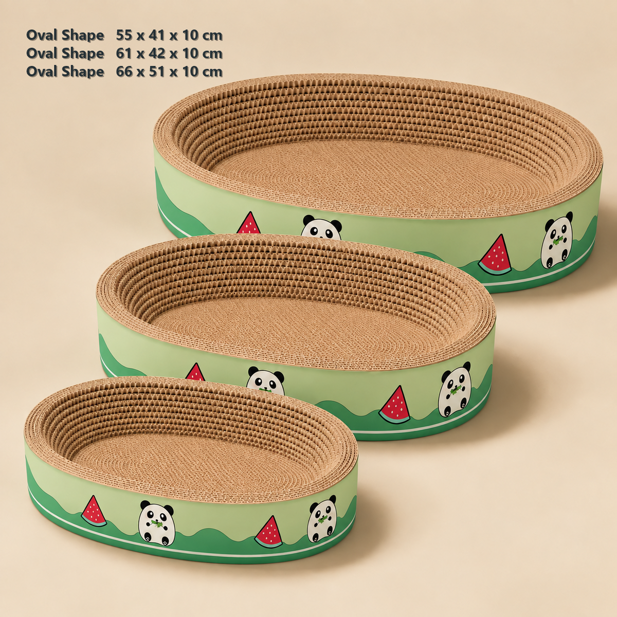 Revised | Oval Shape Cat Scratching Cardboard - Cat Scratch Pad Corrugated Lounge | Cardboard Bowl Nest Cat Scratcher | Cat Pad Board Scratcher | Cat Scratcher gallery image 04 | full text transfer | transparent overlay | square composition