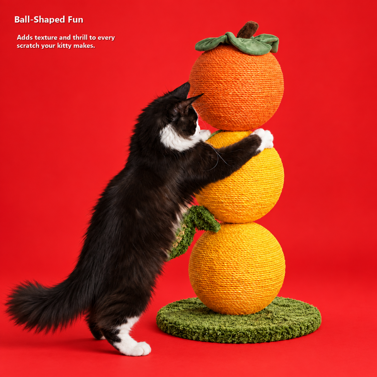 Revised | ZEZE Fruit-Shaped Sisal Cat Scratching Post gallery image 04 | full text transfer | transparent overlay | square composition