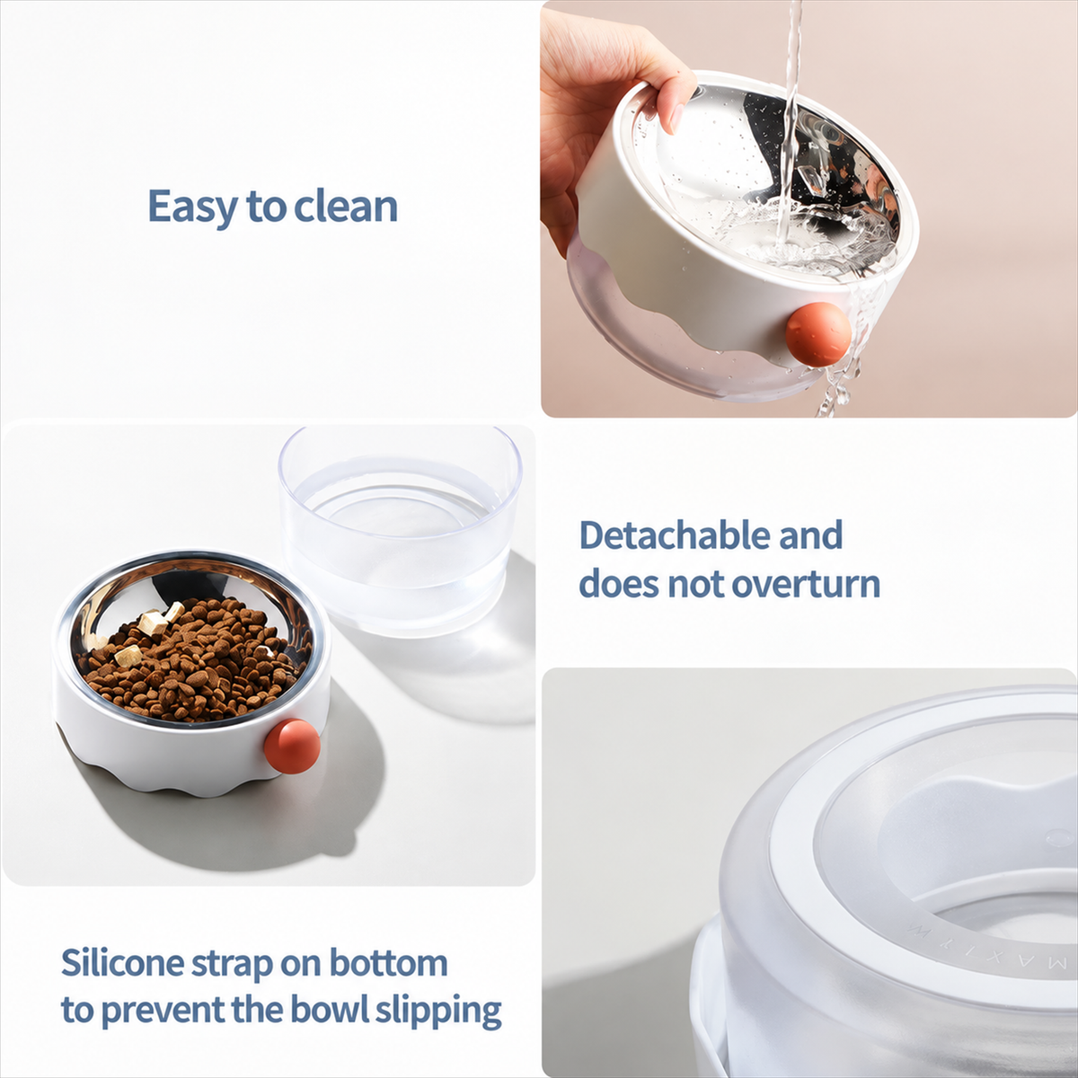 MAYITWILL CLOWN CAT BOWL | cleaning, detachable and anti-slip features | effective square layout | TEXT_LAYOUT_REBUILD | 20260922
