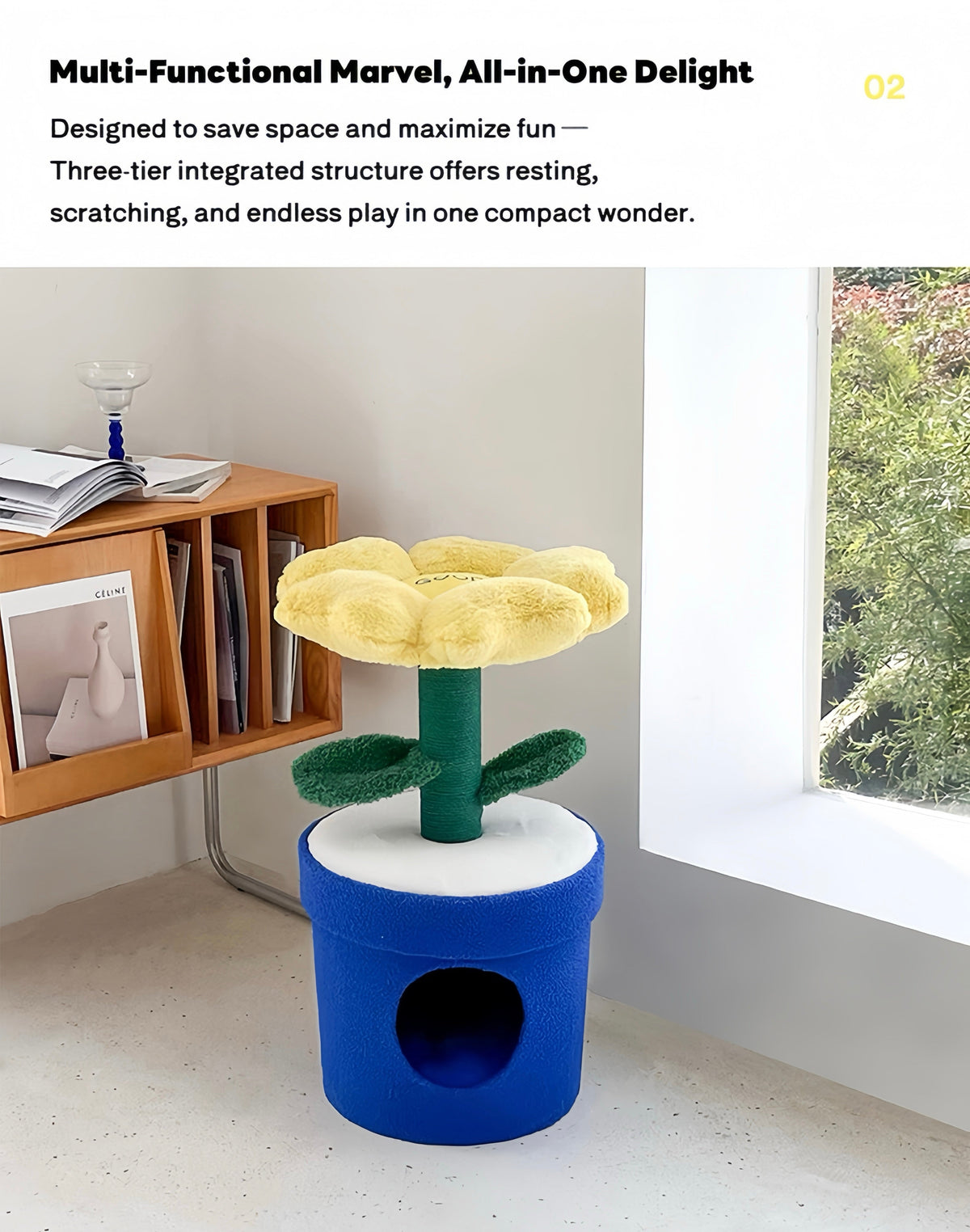Original | ZEZE Barbie Potted Flower Cat Condo | gallery image 04 | source preserved