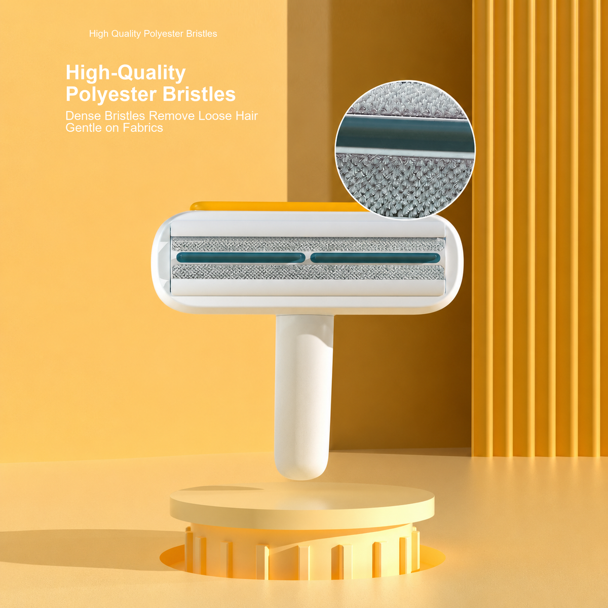 SOURCE REVISION | source-04 | Yellow Duck pet hair remover brush polyester bristle detail
