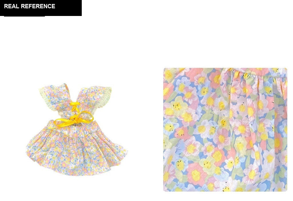 Monin & B1GGERFISH floral pet dress real-use reference and fabric detail in English
