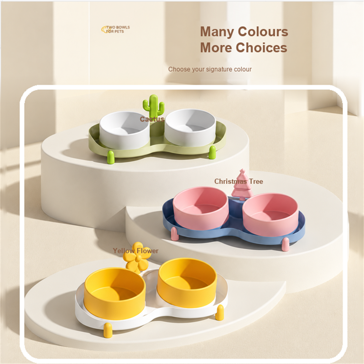 Anti-Spill Pet Bowls, Dual-Use Set