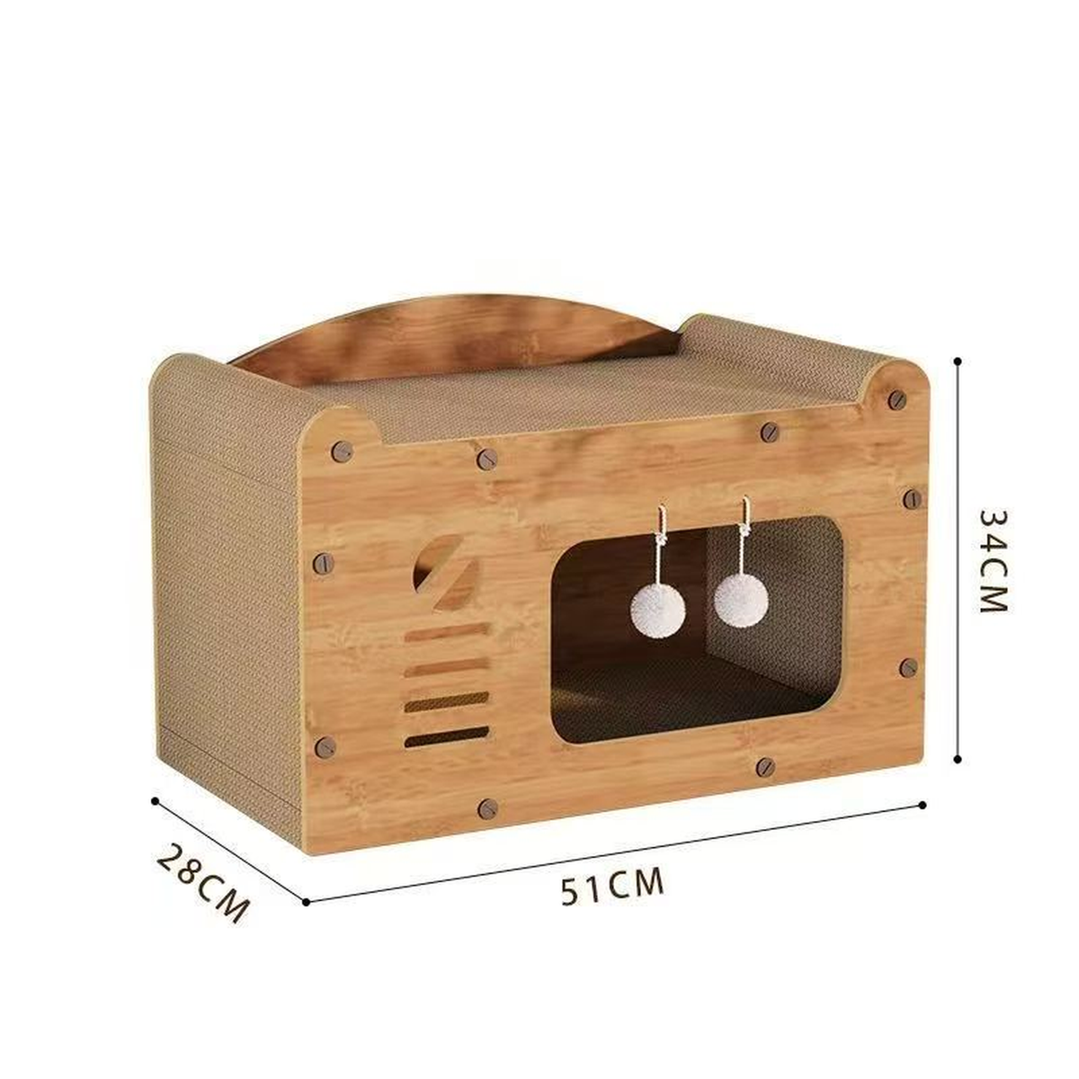 Cat scratcher lounger front opening and interior area [Gallery: Details]