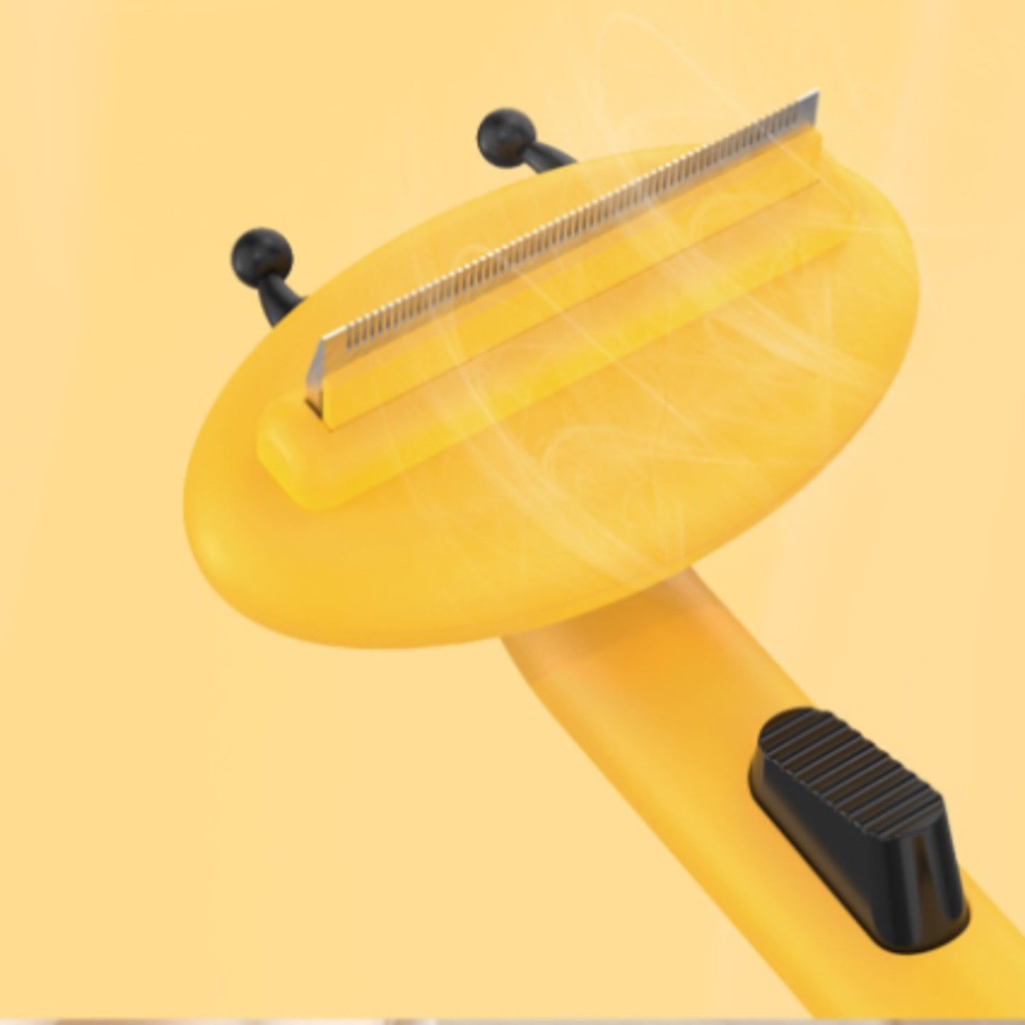 Aiwo yellow bee pet brush metal grooming edge detail [Gallery: Shared]