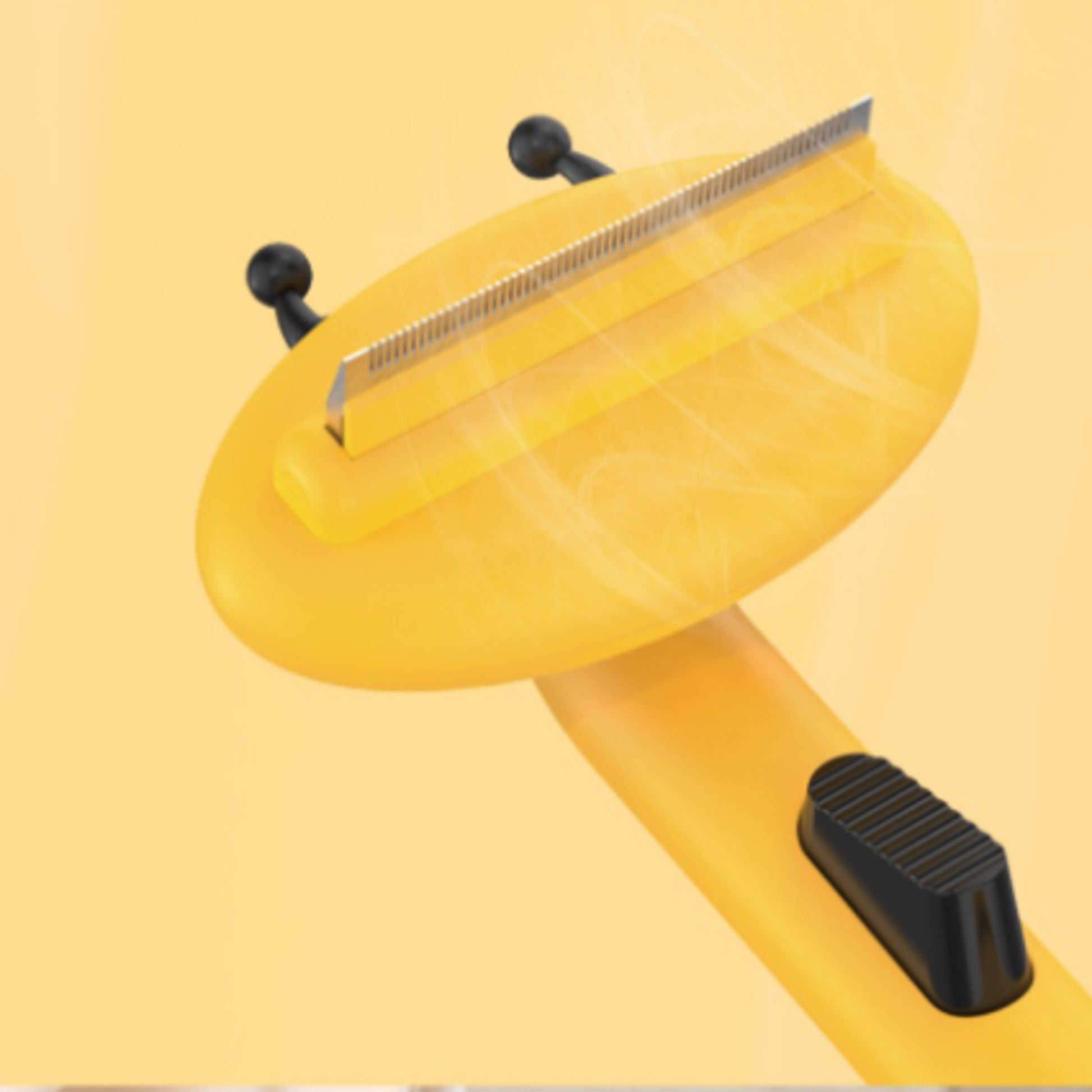 Aiwo yellow bee pet brush metal grooming edge detail [Gallery: Shared]