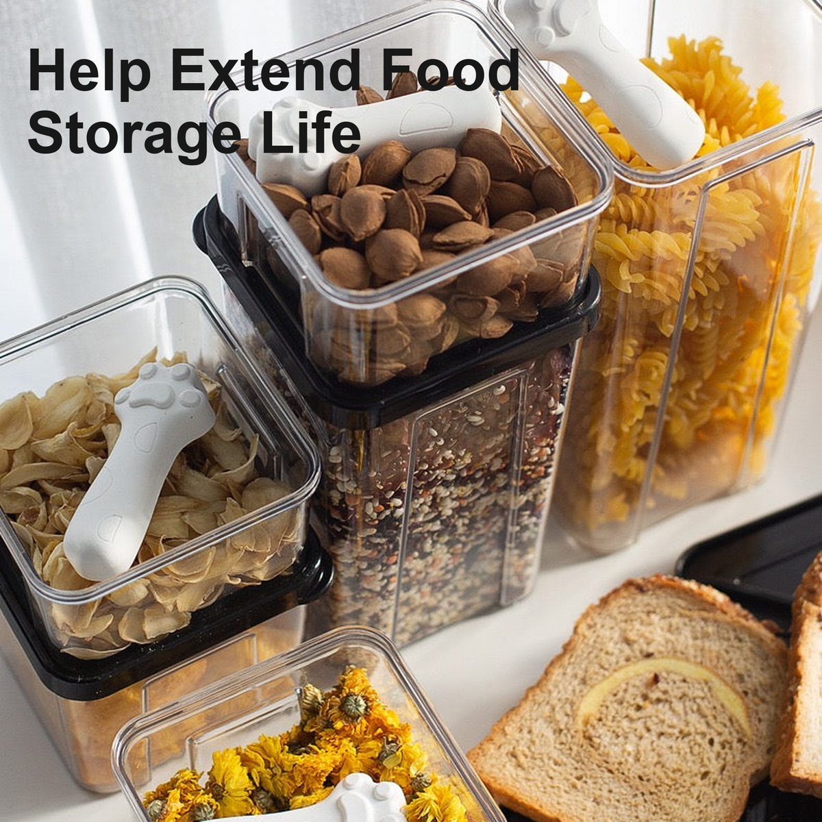 Diatomite cat paw drying blocks in food storage containers [English Revision]