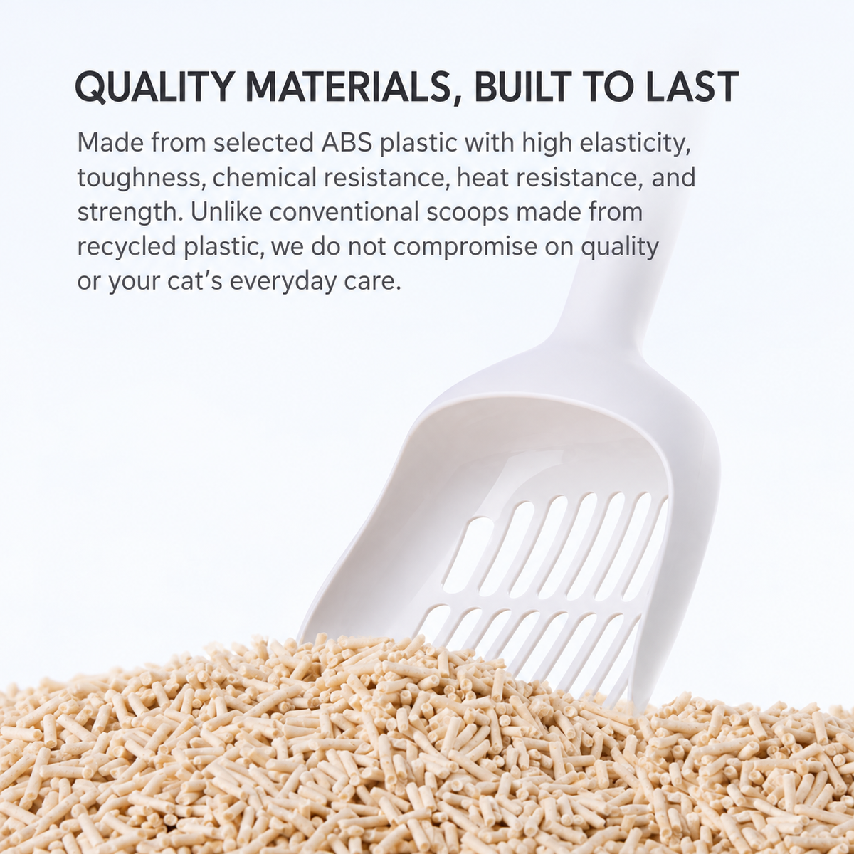 Cature cat litter scoop detail 05 - ABS material and durability