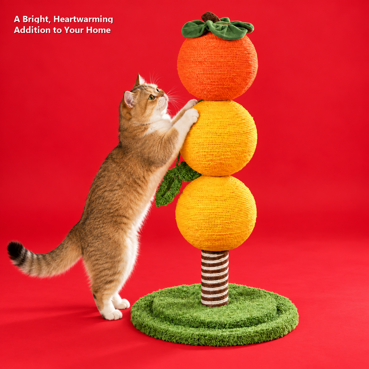 Revised | ZEZE Fruit-Shaped Sisal Cat Scratching Post gallery image 05 | full text transfer | transparent overlay | square composition