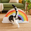 Revised | Rainbow Cat Scratcher Cardboard 2-in-1 Multifunctional Cat Scratcher Lounge Bed Cat Scratching Pad for Indoor Cats as Furniture Protector Cat Training Toy gallery image 05 | square composition