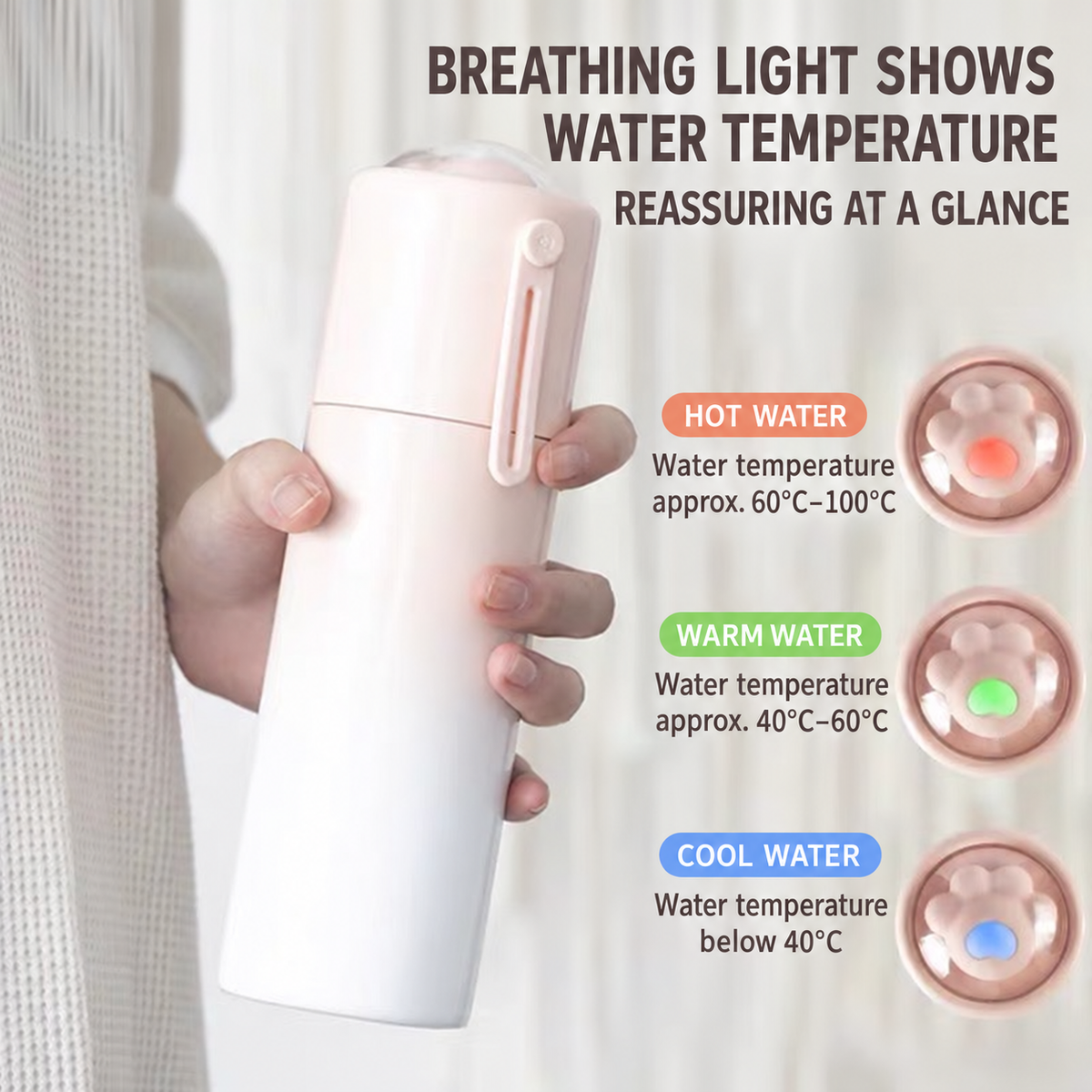 Cat paw insulated travel mug temperature light indicator - module 05