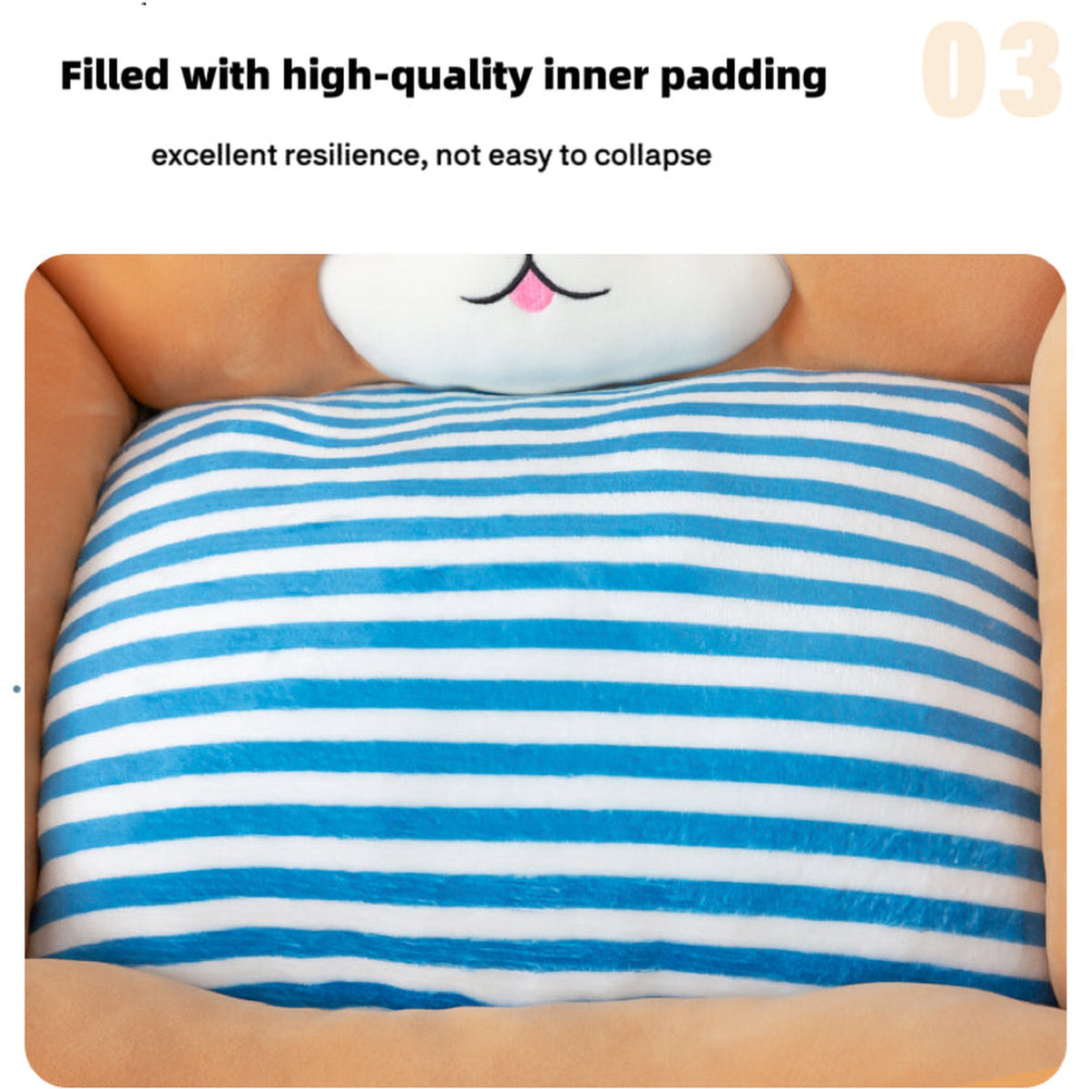 Navy Style Square Pet Bed detail image 10, square product feature view