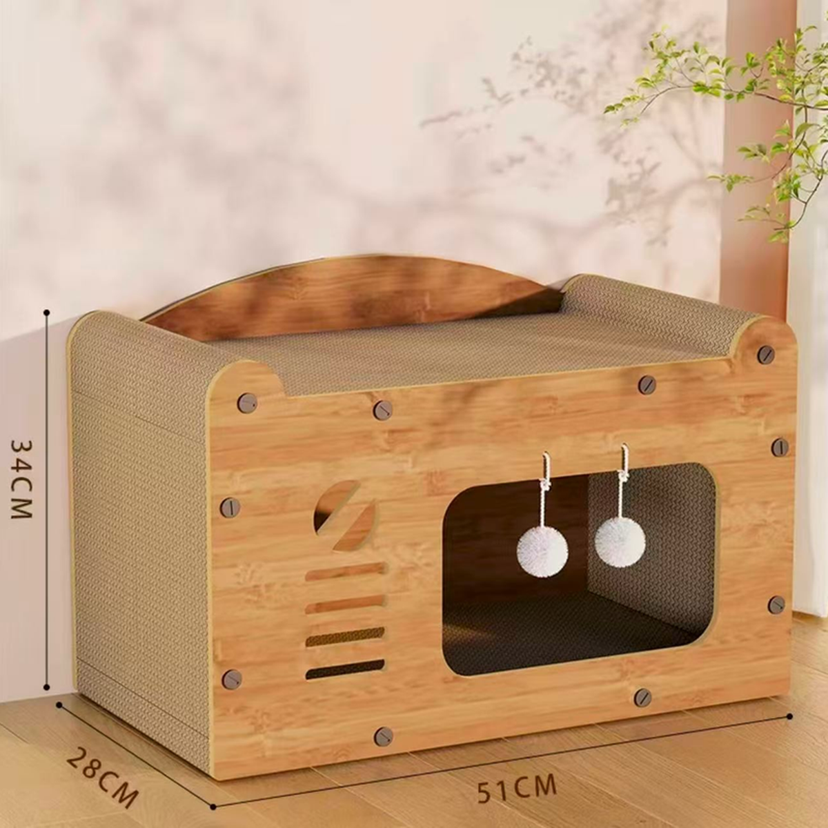 Cat scratcher lounger frame, vents and fasteners [Gallery: Details]