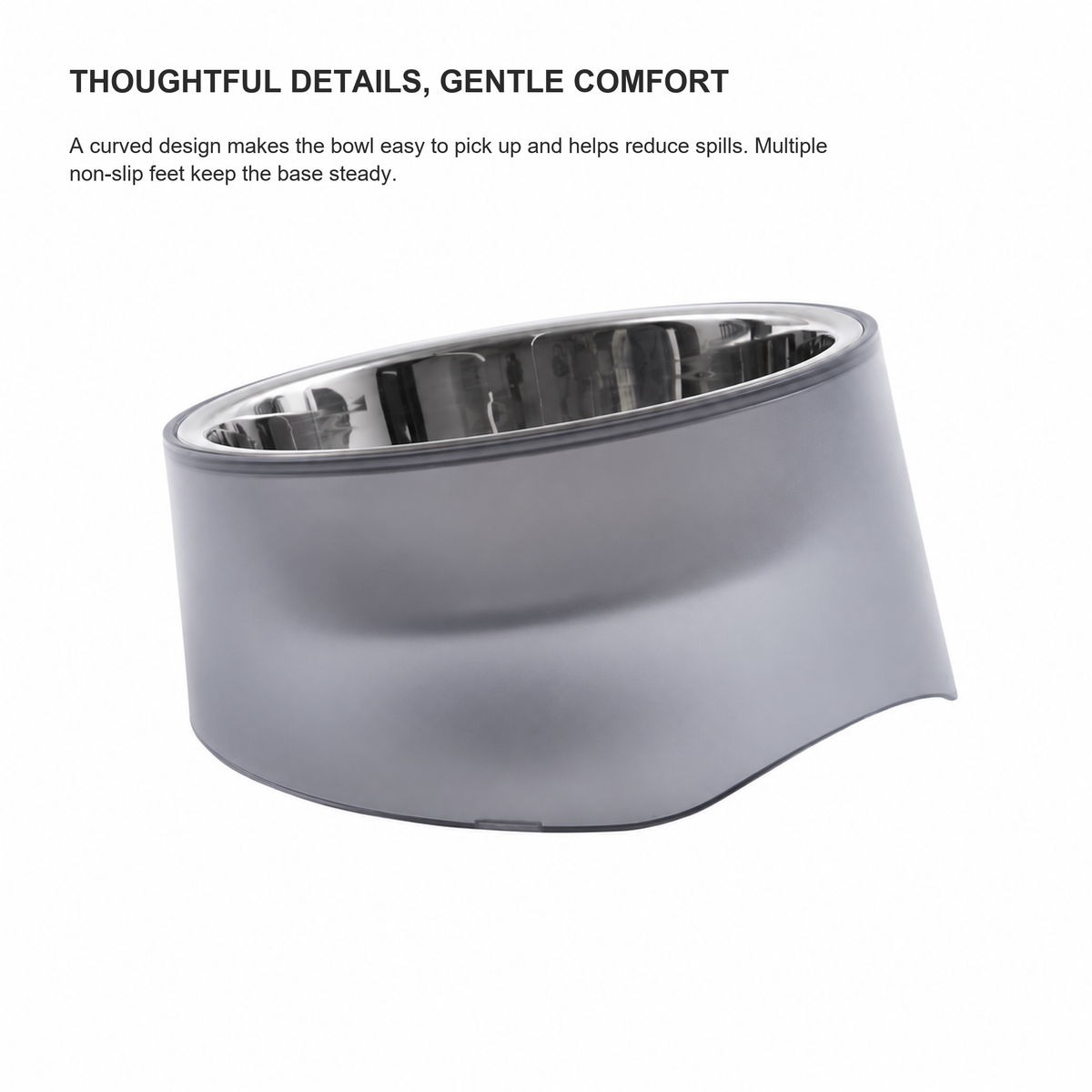 PIDAN Iceberg pet bowl curved base and non-slip feet detail [Gallery: Description]