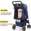 Pet Strollers Pet Jogging Sports Strolling Cart with Comfort Rubber Wheels Zipper-Less Entry 1-Hand Quick Fold for Small Med…