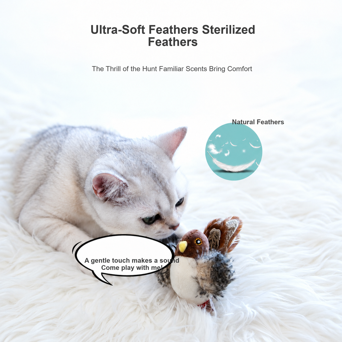 GiGwi cat toy with soft natural feathers and sound feature [Gallery: Shared]