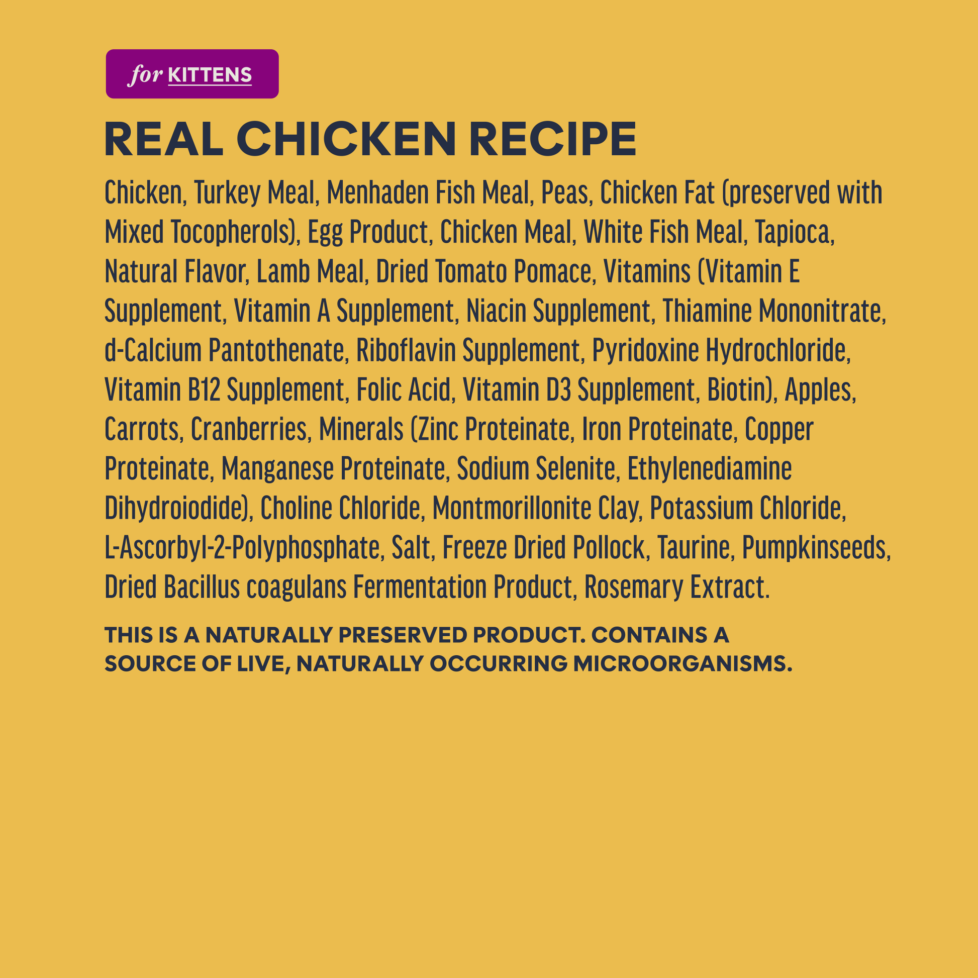 Instinct Original Kitten Chicken cat food official product detail