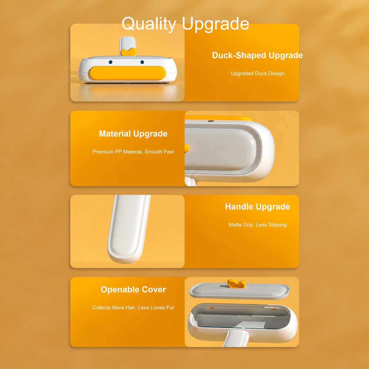 SOURCE REVISION | source-06 | Yellow Duck pet hair remover brush product features