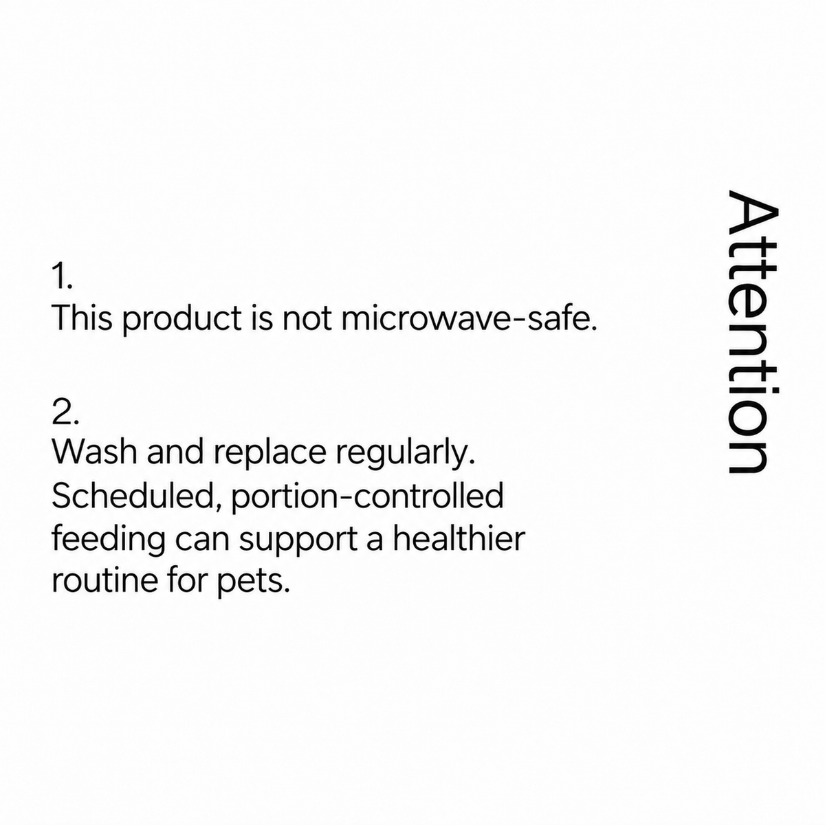 PIDAN Volcano Pet Bowl | Care and microwave safety notice for pets | English translated graphic