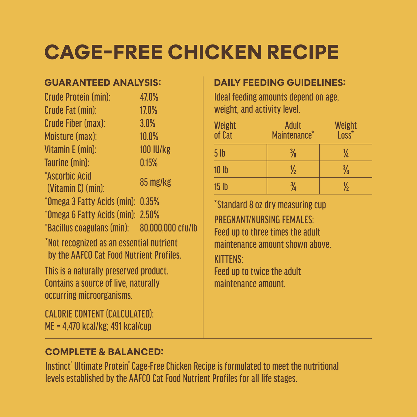 Instinct Ultimate Protein chicken cat food official product detail