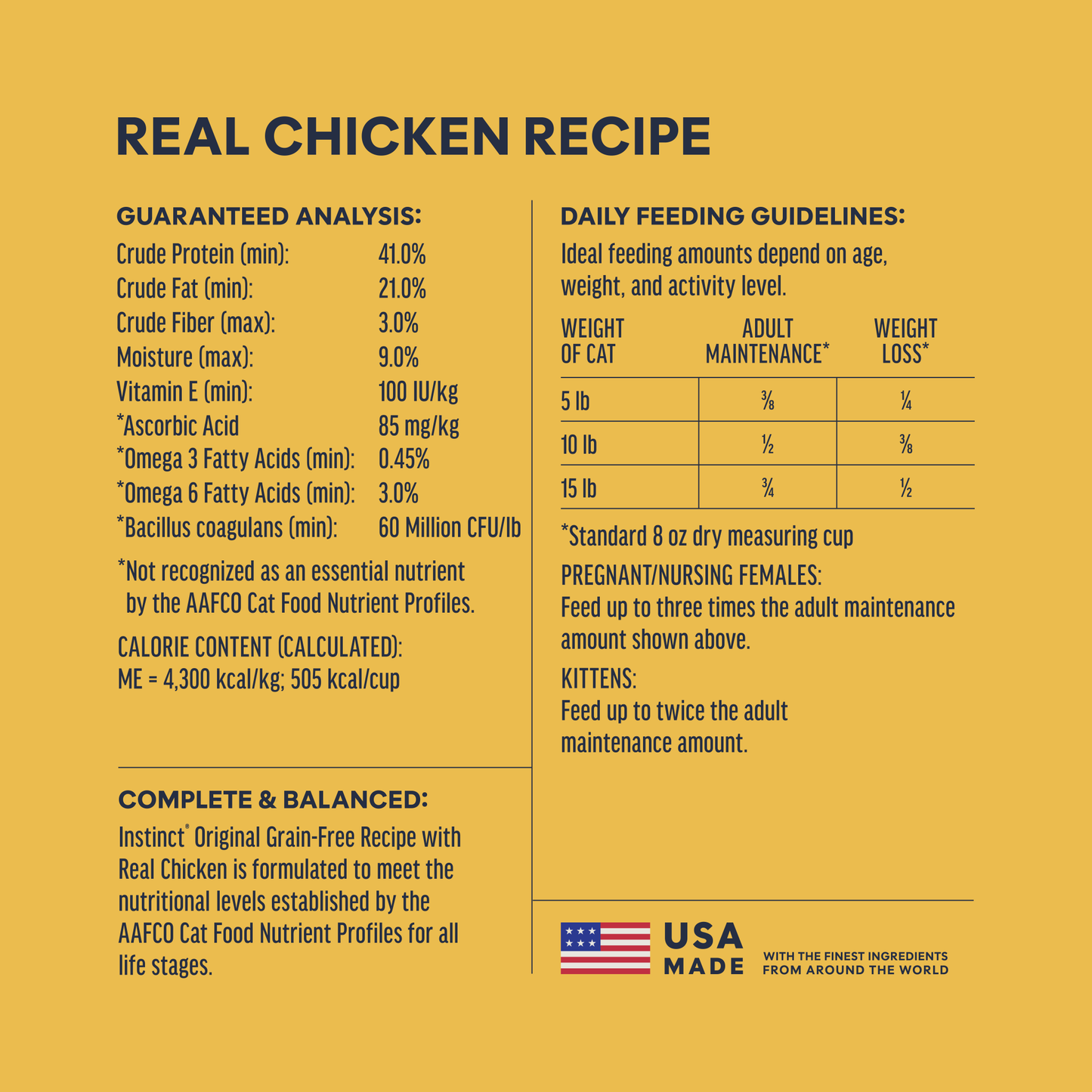 Instinct Original Chicken cat food official product detail