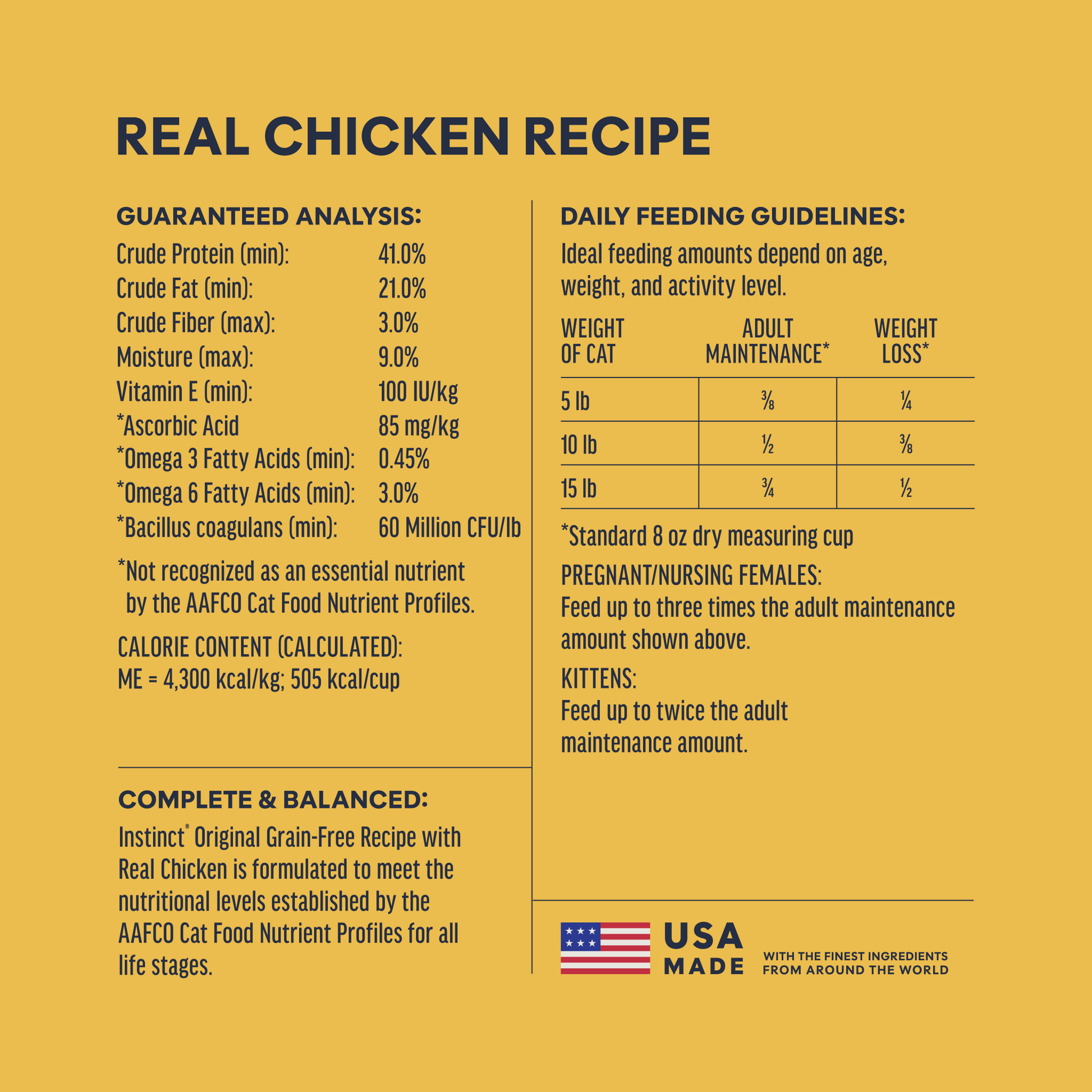 Instinct Original Chicken cat food official product detail