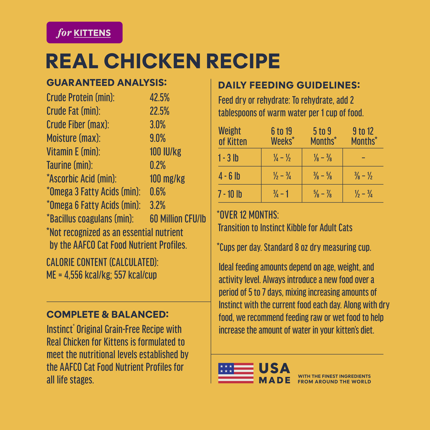 Instinct Original Kitten Chicken cat food official product detail