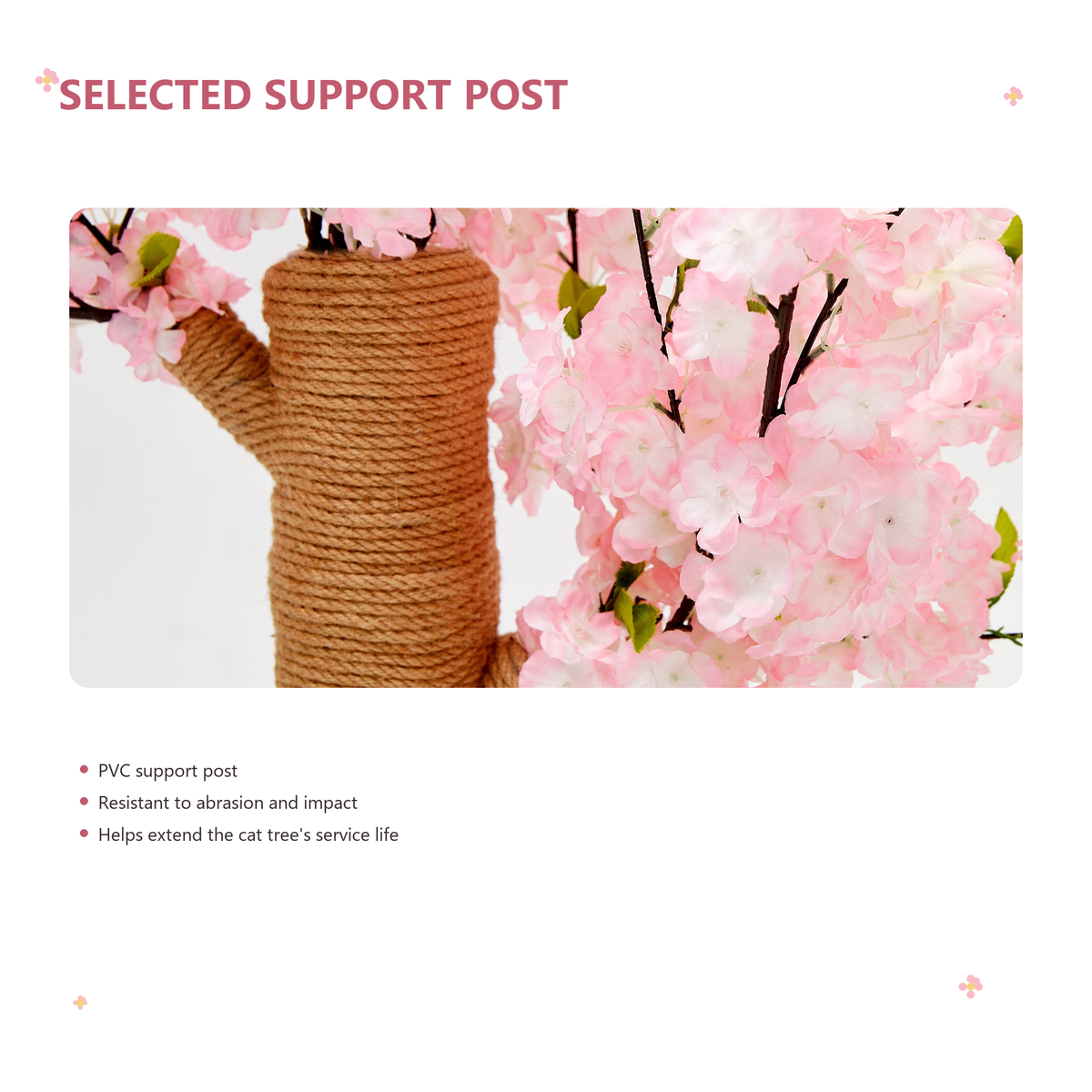 VETRESKA Sakura Cat Tree | Selected support post | English square panel 07