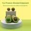 Avocado catnip ball toy product display with catnip balls