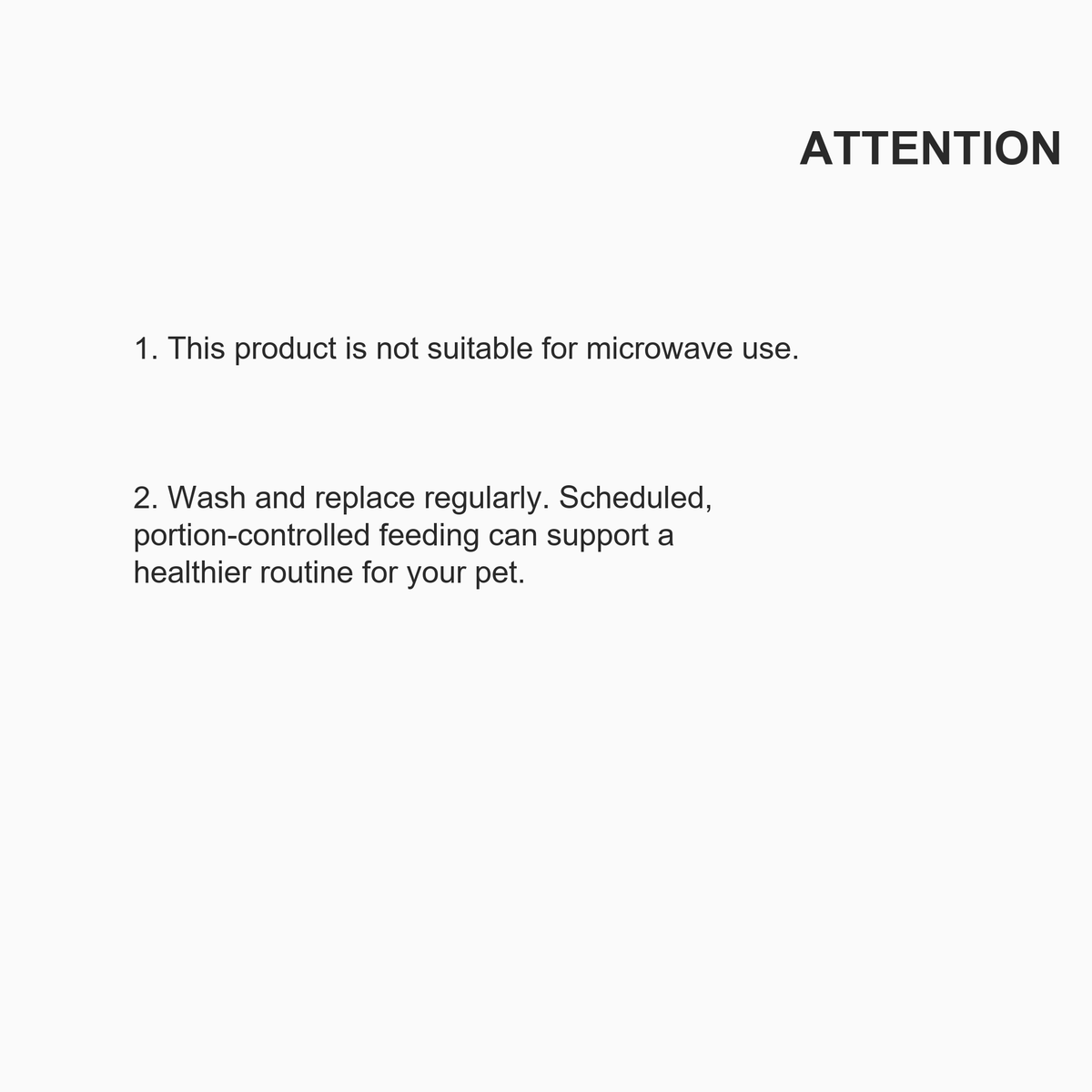 PIDAN Iceberg pet bowl care and microwave safety notes [Gallery: Description]