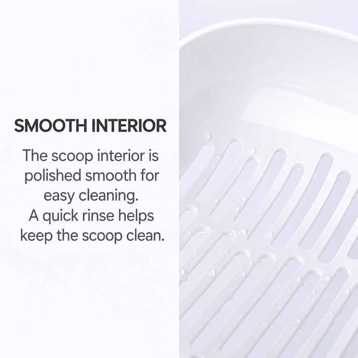 Cature cat litter scoop detail 08 - smooth interior