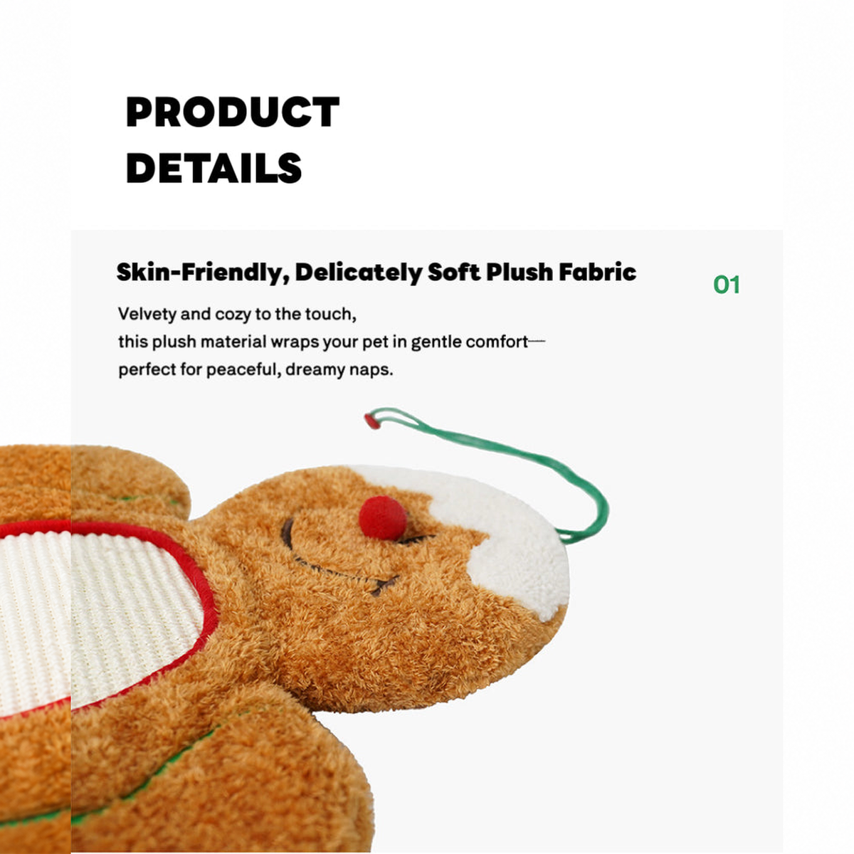 ZEZE Gingerbread Man Cat Scratching Mat effective 1:1 original pixels preserved, structured layout revision v2, source image 8, no crop