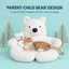 Parent-child bear design white polar bear pet sofa with cat