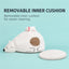 White polar bear pet cave bed with a removable inner cushion