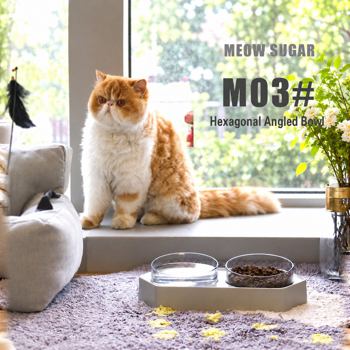 Aiwo M03 hexagonal raised pet bowl product view