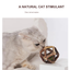 Cat batting a silvervine catnip ball toy