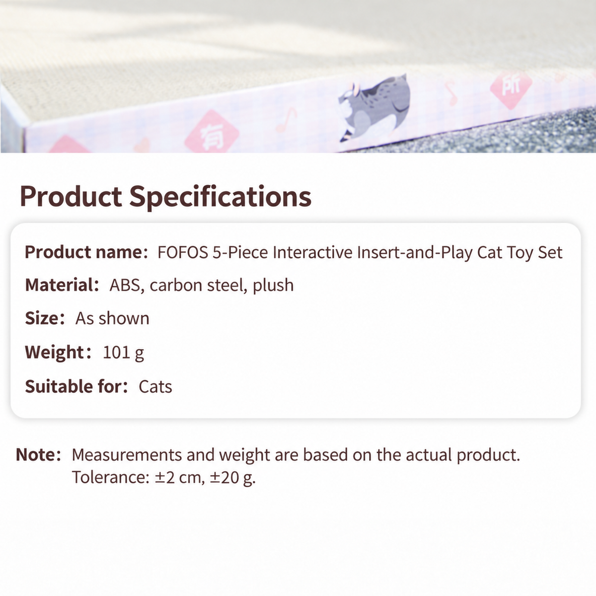 FOFOS five-piece cat scratcher toy attachment product specifications