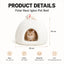 Polar bear igloo cat bed product details, size 43 by 40 cm, off-white white flannel