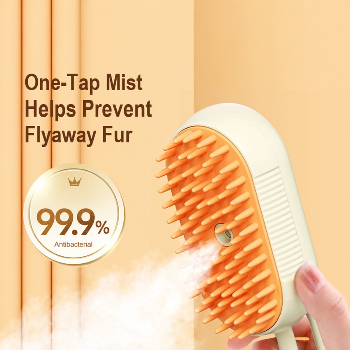 Steam Silicone Cat Grooming Brush one-button mist feature