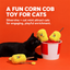 Silvervine and cat mint corn cob toy for indoor cat enrichment