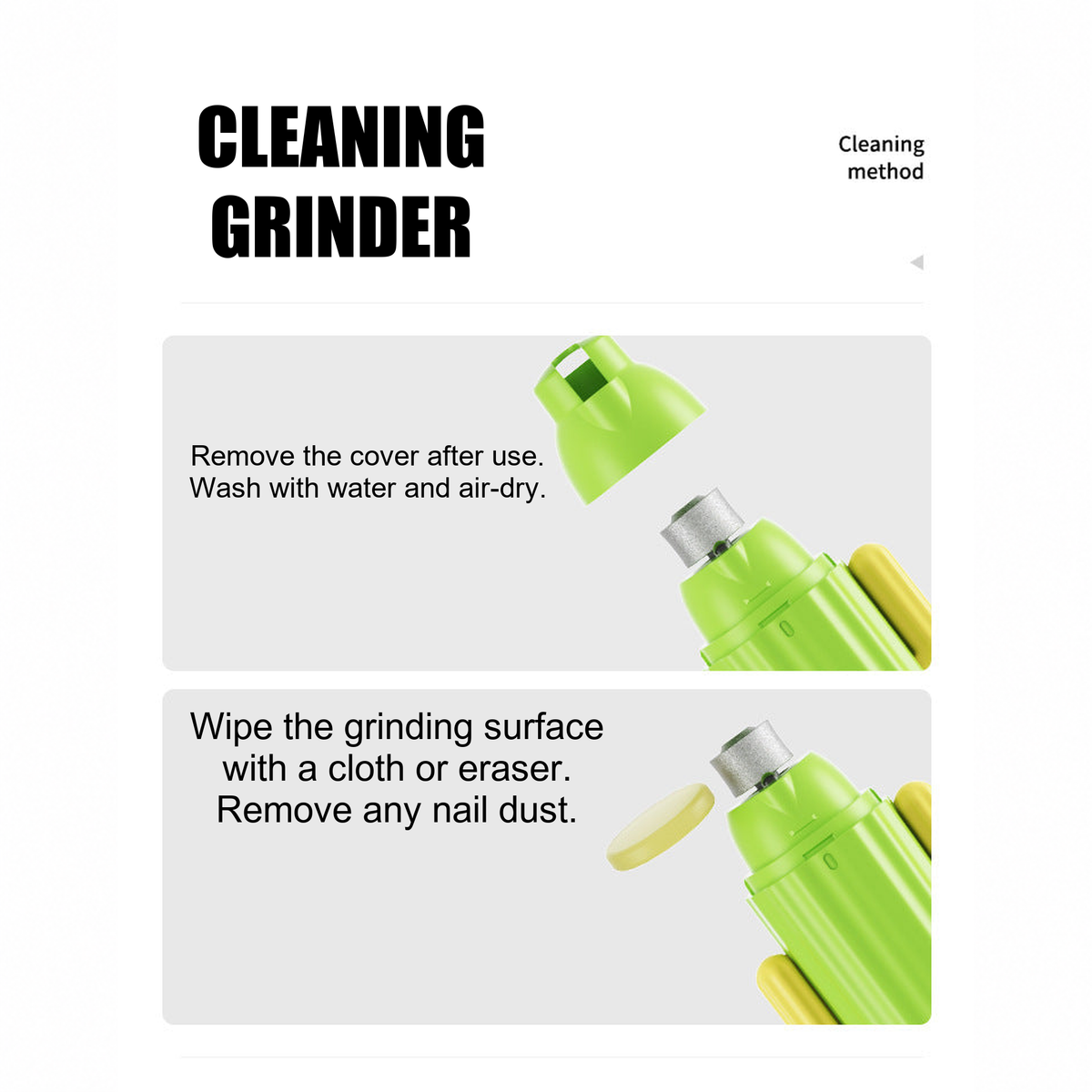 Cactus LED pet nail grinder cleaning instructions