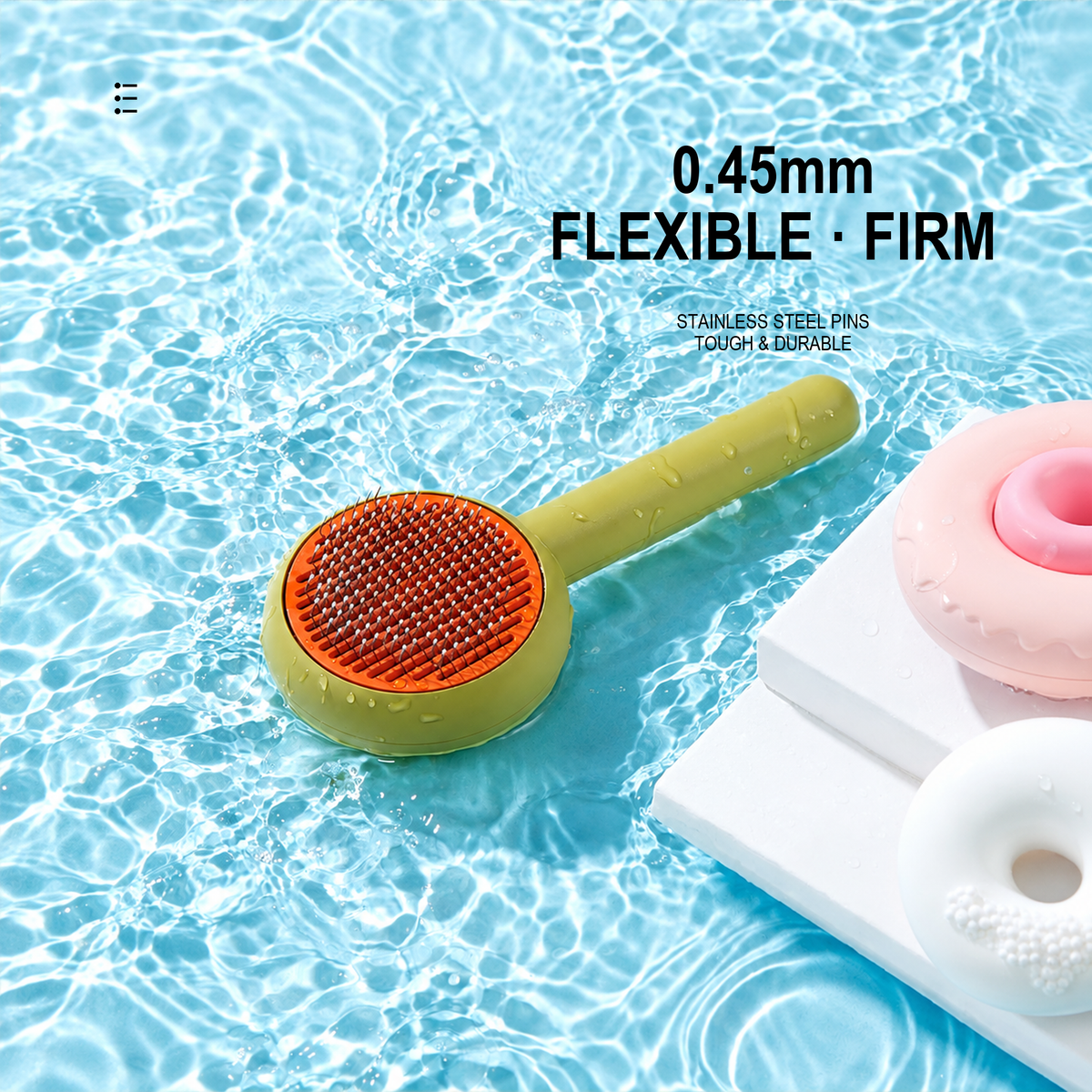 AIWO Doughnut Pin Brush stainless steel pin detail