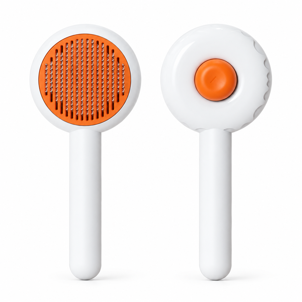 AIWO Doughnut Pin Brush white color, front and back views on white background