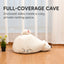 Enclosed full-coverage white polar bear pet cave bed