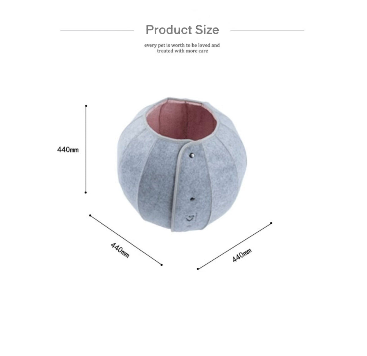 K.1 D.Ball Cat Bed Fun Nest Foldable Transformable Washable Scratch Resistant Cat Cave product image 11
