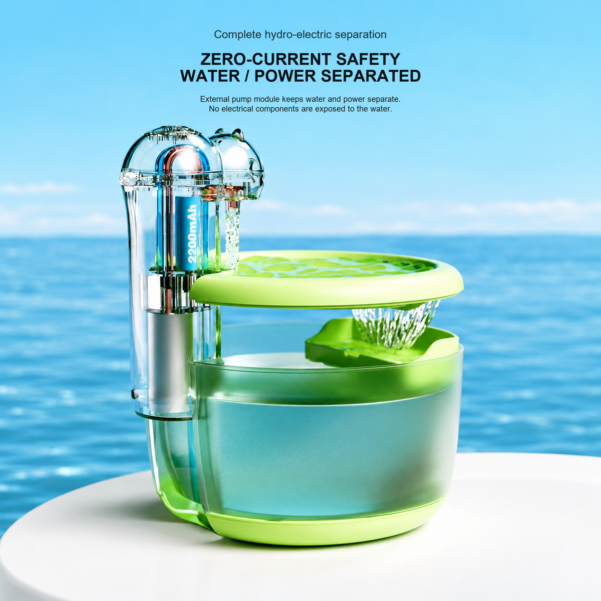 AIWO wireless pet water fountain | hydro-electric separation | Revision 4 original vertical layout