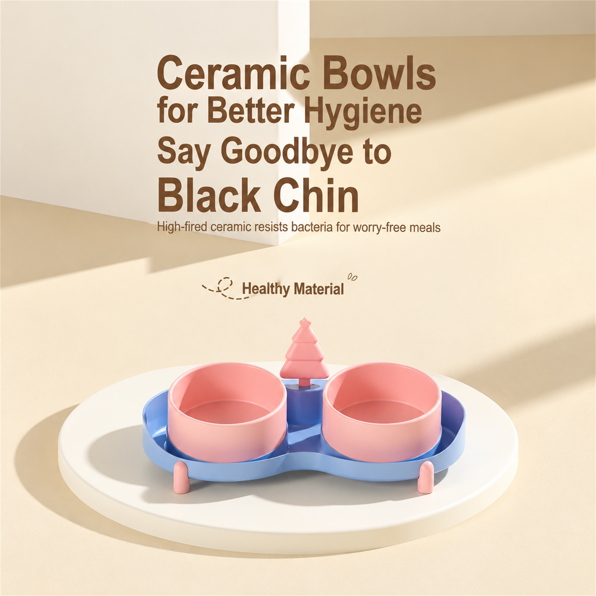 Anti-Spill Pet Bowls, Dual-Use Set