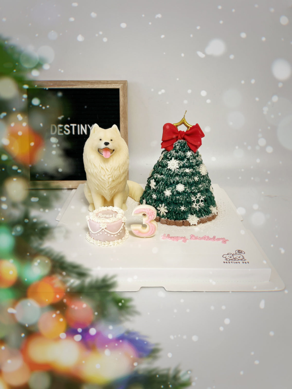 Christmas Tree Pet Cake，Pet Birthday Cake, Pet Cake，Dog&Cat Birthday Cake